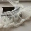 Falda tutú de encaje plisado de malla hecha a mano para manualidades, 15 cm de ancho, falda de pastel plisada, decoración de ropa de muñeca, nuevo