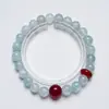 Pulsera de Cristal Aguamarina Natural Azul Océano para Mujer Versátil Piedra de Sangre Moda Pulsera Blanqueadora Venta al por Mayor
