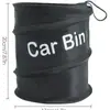 Lixeira de Carro Portátil Dobrável Venda Direta da Fábrica Lixeira de Carro de Tecido Respirável de Nylon Preto