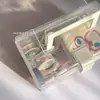 Caja transparente portátil para estudiantes, organizador de escritorio, botiquín casero, caja de herramientas para estudiantes de arte, tamaños grande y pequeño, diseño simple