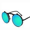 Óculos de Sol Flip-Up Retro Steampunk Customizados Jamie 3057 para Mulheres, Óculos da Moda para Homens, Armação Redonda Óculos de Príncipe