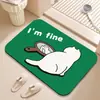 Alfombrilla de baño linda de dibujos animados, antideslizante, secado rápido, fácil cuidado, de tierra de diatomeas, absorbente para el suelo del baño