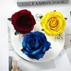 Terciopelo Sintético Flor de Rosa con Perla Grande Cabeza de Flor DIY Corona de Flores Flores Artificiales Arreglo de Pared de Flores para Boda Accesorios de Fotografía
