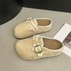 Populares Pantuflas de Suela Plana con Plataforma Interna para Mujeres para Usar Afuera 2025 Nuevo Otoño con Faldas Retro Birkenstock Medias Pantuflas