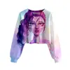 Grupo Cazador de Brujas K-Pop Patrón Impresión 3D Transfronterizo Nuevo Sudadera Corta Casual para Chicas Venta Directa de Fábrica