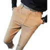 Pantalones casuales de gofre para comercio exterior para hombre, pantalones de traje formal de negocios para primavera y otoño, corte ajustado, sin arrugas, pantalones de cintura elástica