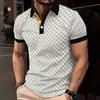 Moda Masculina Casual Transfronteriza Temu Estampado 3D Manga Corta Botones Polo Verano Nueva Fuente Fábrica Mayorista