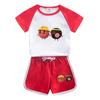 Muñeca de huevo Fiesta niños y niñas traje de verano 2023 nuevo infantil caricatura algodón manga corta pantalones cortos delgado conjunto de dos piezas