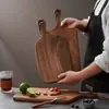 Prato de Bife de Nogueira Preta Norte-Americana Bandeja para Comida Ocidental Bandeja de Madeira para Bife Tábua de Corte para Bife Prato de Madeira para Bife Doméstico Prato de Jantar