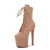 Moda europeia e americana 17cm novas botas de flanela de dança de chumbo modelo passarela bonito salto alto sexy dança de latão salto alto botas de dança