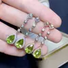 Aretes de peridoto natural, chapados en plata 925, tamaño de la piedra principal 6*9mm, ¡naturales y admiten pruebas!