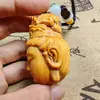 Talla en Madera de Ciprés Cabeza de Buda Guanyin Cabeza de Buda Tathagata Caja Pequeña de Boj Pieza de Mano Artesanías de Madera Adornos Regalos Culturales