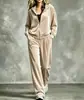 Colección de otoño/invierno 2026 transfronteriza europea y americana: Conjunto de dos piezas con capucha, casual y a la moda, de estilo coreano, de forro polar, de color liso, con cremallera, de manga larga, para mujer