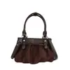 Bolso de mano vintage de ante transfronterizo para mujer, nuevo modelo 2026, bolso nube plisado con lazo, bolso de hombro y cruzado
