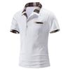 Nuevo Verano 2022 Camiseta Polo Básica de Manga Corta para Hombre Lar Camiseta Color Block a Cuadros para Hombre Top Talla Europea