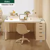 Escritorio Color Crema Seleccionado Cuidadosamente para Uso en Casa, Tocador de Dormitorio, Gabinete de Almacenamiento, Mesa Integrada, Escritorio de Trabajo, Escritorio de Computadora con Cajones