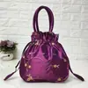 Bolso de Mano para Mujer Bolso Pequeño Bolso de Mano Bordado Estilo Étnico Billetera para Monedas Bolso Cubo para Señoras Cordón Hanfu Bolsillo para Teléfono Móvil