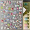 Pegatinas con relieve de Cachorro Lindo Aurora, Lote Mixto Variado Pegatinas de Animales de Dibujos Animados Graffiti 3D para Uñas DIY Modelo Sl