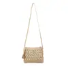 Bolsa feminina de design minimalista Yozisen 2026 primavera-verão nova bolsa de palha tecida moda tendência bolsa de ombro transversal