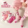 Calcetines para Niños Otoño e Invierno Rosa Versátiles Niñas Nuevo Encaje Conejo Primavera y Otoño Estilo Bebé Calcetines de Princesa de Dibujos Animados
