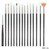 Set de pinceles para decoración de uñas en stock transfronterizo, directo de fábrica, pinceles para decoración de uñas, herramientas de silicona con cabeza redonda para decoración de uñas para manicuras de gel
