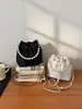 Bolso Cubo de Cadena de Perlas para Mujer 2026 Nueva Moda Versátil Bolso de Hombro Cruzado Estilo Coreano Estilo Ins Bolso de Cuerda