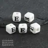 Cuentas Cerámicas Cuadradas de 8 mm con Letras y Agujeros Verticales, Materiales para Manualidades Infantiles, Cuentas Sueltas, Forma de Corazón, 26 Letras, Accesorios para DIY, Pulsera