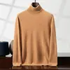 Suéter de Cachemira para Hombre Cuello Alto Base Clásico Versátil Color Sólido Suéter Pulóver Otoño e Invierno Nuevo Camisa Base de Manga Larga