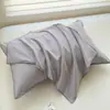 Funda de almohada de algodón cepillado engrosada 48x74 Par de funda de almohada de algodón puro para adulto Individual Color sólido Protector de núcleo de almohada