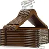 Percha de Madera Maciza Negra con Hombros Anchos, Antideslizante, Sin Marca, para Uso en el Hogar, Tiendas de Ropa, Hoteles y Trajes al por Mayor