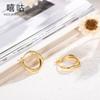Xigu E0302 S925 Pendientes de plata de ley con diseño de giro de moda, pendientes sencillos de estilo francés, pendientes pequeños de estilo frío