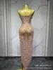 Nuevo Vestido Largo de Malla con Estampado de Pedrería de Comercio Exterior con Tirantes Sexy Europeo y Americano para Fiesta de Gala Alfombra Roja Formal