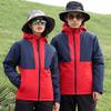 Chaqueta con capucha de colores a juego algodón acolchado chaqueta chaqueta top impresión de logo personalizado chaqueta de invierno para hombre chaqueta de algodón acolchado gruesa
