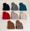 Chapéu de Cor Sólida 100% Lã Simples e Versátil para Mulheres, Outono e Inverno Ano Novo Natal Chapéu de Tricô Quente, Chapéu de Tricô Espessado para Homens