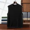Chaleco de punto para hombre con cuello redondo, Nuevo chaleco de punto de cachemir para Otoño/Invierno, Para usar en capas en el trabajo, Para ir al trabajo, Informal, Cálido, Sin mangas