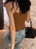 Camisola de punto hueco para mujer, nueva moda de verano, Spice Girl, sexy, ajustada, prenda exterior sin mangas, parte superior con espalda hermosa, prenda interior