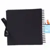 Álbum de Recortes Tarjeta Negra Retro Personalizado por el Fabricante Álbum de Fotos DIY Creativo con Lazo Ventana Cinta de 10 pulgadas Álbum de Recortes