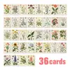 36 Peças/Pacote Novas Cartões Florais e de Plantas Vintage Transfronteiriços, Materiais para Marcador de Página de Diário, Cartões de Presente com Decoração Floral