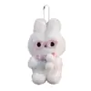 Óculos Pingente de Coelho Brinquedo de Pelúcia Boneca Fofa Chaveiro para Meninas, Decoração de Mochila de Coelho, Atacado