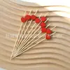 Palillos en Forma de Corazón para el Día de San Valentín Empacados Individualmente 100 Piezas Bolsa Opp Bambú Ecológico Desechables Palillos para Frutas Decoración de Cócteles
