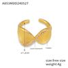 Moda Viajero Simple Estilo Frío Personalidad Joyería Forma de Giro Diseño de Rayas Incrustado Diamante de Color Anillo de Cobre