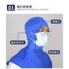 Taller Procesamiento de Alimentos Gorro Sanitario Transpirable a Prueba de Polvo Anti-caída de Cabello Usable Gafas Máscara Gorro Elástico Tipo Chal Gorro de Trabajo