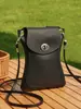 Bolsa de teléfono para mujer de cuero suave de comercio exterior, bolso cruzado simple, bolso de hombro cruzado de cuero suave estilo coreano, bolso pequeño texturizado al por mayor
