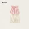 Ropa Infantil Yubao Verano Nuevo Traje de Niña Top de Manga Corta con Volantes Suelto Floral Pantalones de Pierna Ancha Camisa de Muñeca Conjunto de Dos Piezas