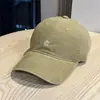 Gorra de béisbol de algodón lavado japonés con visera suave, bordado de cordero, para circunferencia de cabeza grande, mujeres, simple, versátil, adelgazante de cara, gorra plana de pareja