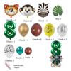 Amazônia floresta animal desenhos animados bebê de um ano de idade verde decorativo pet multi-cor folha de alumínio balão de chão combinação