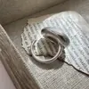 Anillo de plata de ley S925 versión coreana del diseño de nicho con textura de alambre textura anillo versión coreana del anillo de estilo coreano al por mayor
