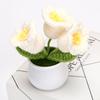 Flor de lana 3 lirio de los valles maceta decorativa pequeños adornos flor artificial tejida a crochet maceta accesorios para el hogar regalo venta al por mayor