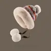 Gorro de Punto Estilo Fair Isle Pasamontañas Grueso de Invierno Protección para Orejas Protección para el Cuello Cortavientos Gorro Cálido Patrón de Punto