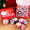 Cera de Abelha Sem Fumaça Pacote com 4 Velas Aromáticas de Natal Caixa de Presente Lata de Folha de Flandres Vela Redonda Fragrância Presente de Natal